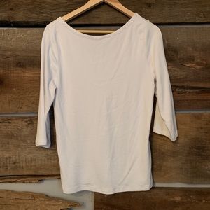 Gap like- new white 3/4 length scoop neck top